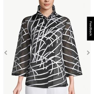 Chico’s Travelers Novelty Strip Jacket Size 1